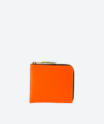  コム デ ギャルソン スーパーフロー L字型財布 ライトオレンジ×ピンク