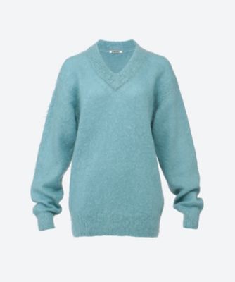 BRUSHED SUPER KID MOHAIR KNIT V 
