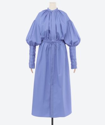 HYKE  GATHERED BALLOON SLEEVE SHIRTDRESS