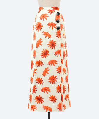 Meryll Rogge 薔薇柄スカート オレンジ 36サイズ - スカート