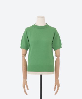 CASHMERE HARD TWIST KNIT TEE Green