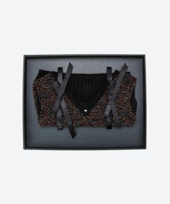 akiranaka ビーズベスト AKIRANAKA/アキラナカ】別注 Gerda glass beads&ores knit BK