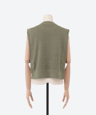 HYKE / C/C KNIT THERMAL CROPPED VEST-