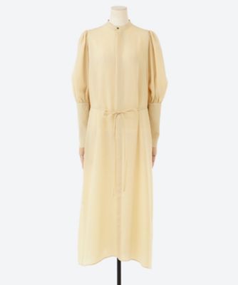 TWIST SATIN BALLOON SLEEVE DRESS 