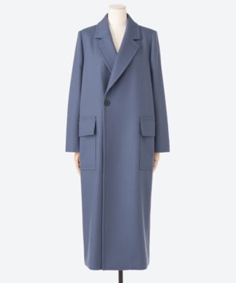 HYKE ハイクダブルブレスト ブルーグレーコート