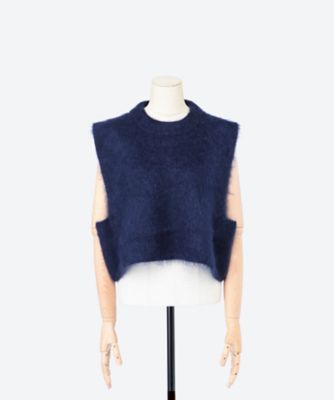 【HYKE(ハイク)】 MOHAIR CROPPED VEST モヘア