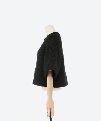 CABLE―KNIT HALF SLEEVE SWEATER