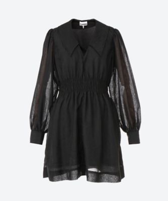 ＜GANNI (Women/大きいサイズ）＞襟付きミニドレス