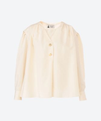 ＜leur logette (Women)＞Ｐｏｗｄｅｒ　ｓｉｌｋ　ｂｌｏｕｓｅ