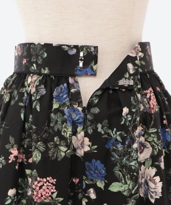 Vintage flower satin skirt | leur