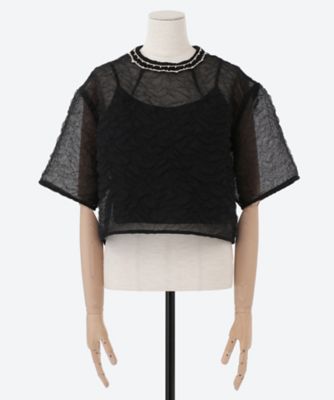 ＜leur logette (Women)＞Ｆｒａｇｉｌｅ　ｔｏｐ