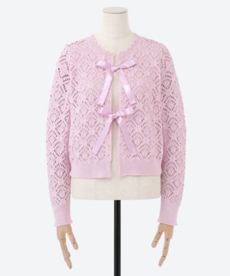 ＜leur logette (Women)＞Ｃｏｔｔｏｎ　ｍｅｓｈ　ｃａｒｄｉｇａｎ