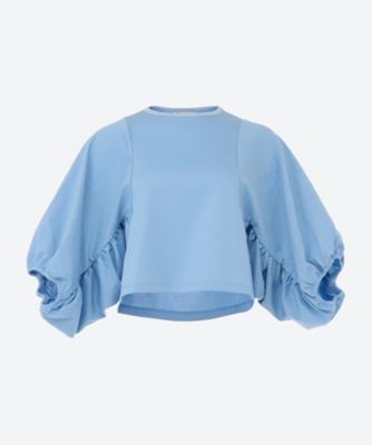 ＜leur logette (Women)＞Ｐｉｍａ　Ｃｏｔｔｏｎ　ｆｒｉｌｌｅｄ　ｔｏｐ