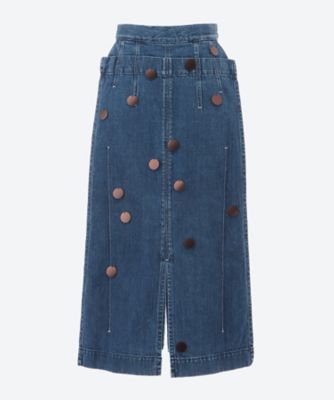 ＜AKIRANAKA (Women)＞Ｖｉｌｊａ　ｆｒｏｎｔ　ｐａｎｅｌ　ｄｅｎｉｍ　ＳＫ　ｗｉｔｈ　ｓｅｑｕｉｎｓ　ＢＬ