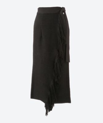 ＜AKIRANAKA (Women)＞Ｅｌｉａｎ　ｆｒｉｎｇｅ　ｋｎｉｔ　ｓｋｉｒｔ　ＢＫ