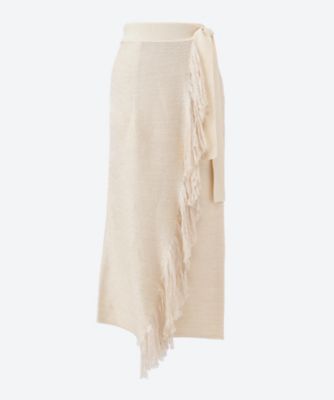 ＜AKIRANAKA (Women)＞Ｅｌｉａｎ　ｆｒｉｎｇｅ　ｋｎｉｔ　ｓｋｉｒｔ　ＩＶ