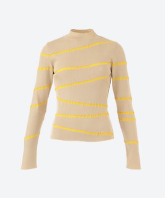 ＜AKIRANAKA (Women)＞Ｂｅｎｔｅ　ｉｒｒｅｇｕｌａｒ　ｓｔｒｉｐｅ　ｋｎｉｔ　ＰＯ　ＢＥＹＥ