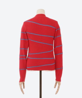 Ｂｅｎｔｅ　ｉｒｒｅｇｕｌａｒ　ｓｔｒｉｐｅ　ｋｎｉｔ　ＰＯ　ＲＥＢＬ