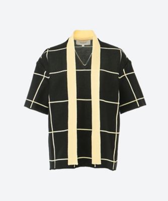 ＜AKIRANAKA (Women)＞Ｒａｄｋａ　ｔｉｅ　ｃｏｌｌａｒ　ｐｌａｉｄ　ｋｎｉｔ　ＰＯ　ＢＫＢＥ