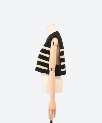 STRIPED SWEATER CROPPED TOP | HYKE