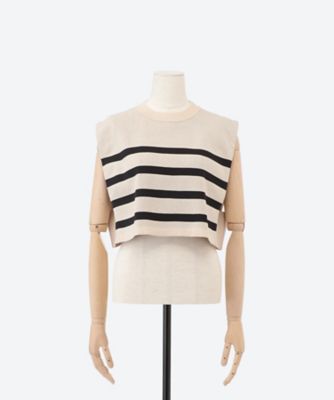 ＳＴＲＩＰＥＤ ＳＷＥＡＴＥＲ ＣＲＯＰＰＥＤ ＴＯＰ | ファッション