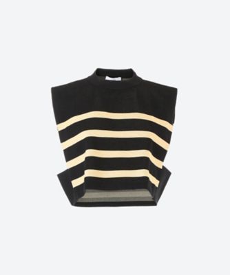 新品】HYKE STRIPED SWEATER CROPPED TOP-