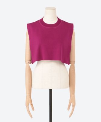 【HYKE】 CROPPED TOP SWEATER HYKE / CROPPED TOP SWEATER (BLACK , WHITE , BEIGE , NAVY