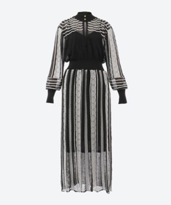 ＜PHOTOCOPIEU (Women)＞ＦＬＡＲＥＤ　ＳＨＯＵＬＤＥＲ　ＭＩＤＩ　ＤＲＥＳＳ