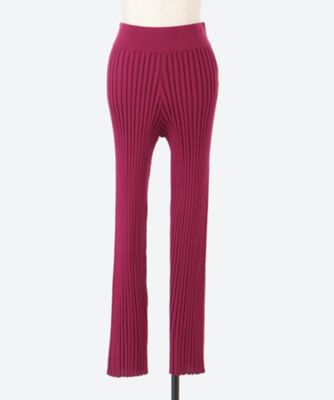ララ　hyke　WIDE RIBBED SWEATER PANTS WIDE RIBBED SWEATER PANTS-ワイドリブセーターパンツ-HYKE
