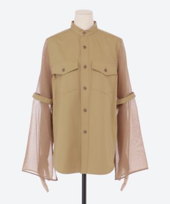 military pocket sheer shirt