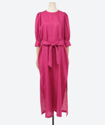 LINEN BALLOON SLEEVE MAXI DRESS