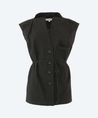 Ivette curve lapel PO BK | AKIRANAKA