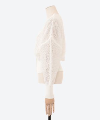 Galina cropped knit cardigan WH｜AKIRANAKA