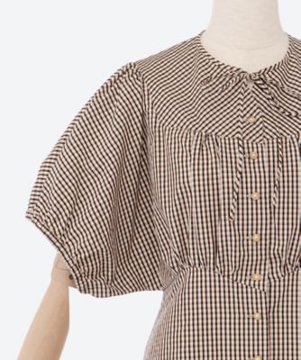 ルールロジェット シアターチェックブラウス　ブラック　0 シアターチェックドレス 伊勢丹新宿店限定 | leur logette