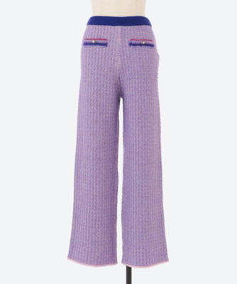  ロジェット Tweed wool pants 14purple