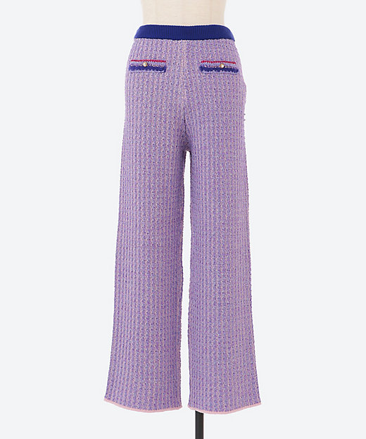  ロジェット Tweed wool pants 14purple
