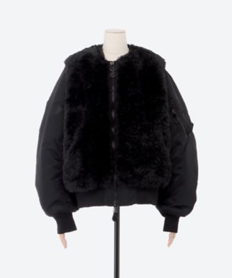 HYKE 23AW FAUX SHEARLING TYPE MA-1 黒 3