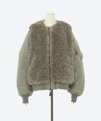 HYKE 23AW FAUX SHEARLING TYPE MA-1 黒 3