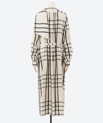HYKE - HYKE ハイク 23AW CUPRO CHECK PUSSY BOW DRESS チェック