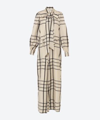 ＜HYKE (Women)＞ＣＵＰＲＯ　ＣＨＥＣＫ　ＰＵＳＳＹ―ＢＯＷ　ＪＵＭＰＳＵＩＴ