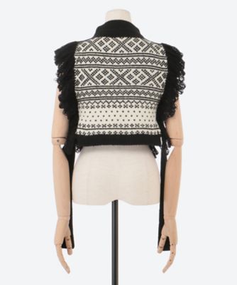 NORDIC FRINGE SWEATER VEST | HYKE (Women