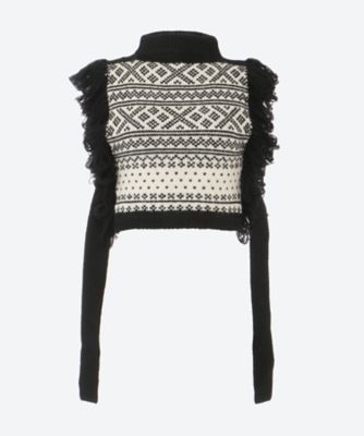 ＜HYKE (Women)＞ＮＯＲＤＩＣ　ＦＲＩＮＧＥ　ＳＷＥＡＴＥＲ　ＶＥＳＴ