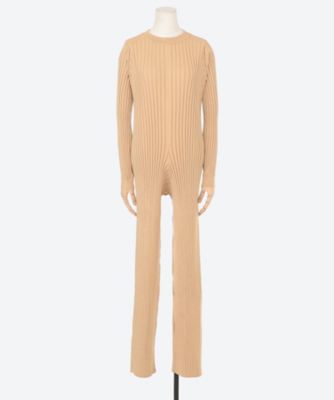 WIDE RIBBED SWEATER JUMPSUIT | HYKE