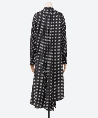 HYKE★新品★ FD SQUARE PATTERN BOSOM DRES 黒 FD SQUARE PATTERN BOSOM DRESS