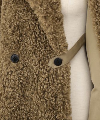 ＦＡＵＸ　ＳＨＥＡＲＬＩＮＧ　ＤＯＵＢＬＥ－ＢＲＥＡＳＴＥＤ　ＣＯＡＴ