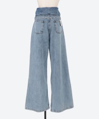 FLAP DETAILED DENIM TROUSERS | ROKH 