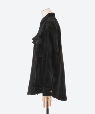 Ｓｔｒｉｐｅ　Ｖｅｌｖｅｔ　Ｏｖｅｒｓｉｚｅｄ　Ｓｈｉｒｔ