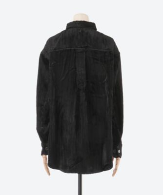 Ｓｔｒｉｐｅ　Ｖｅｌｖｅｔ　Ｏｖｅｒｓｉｚｅｄ　Ｓｈｉｒｔ