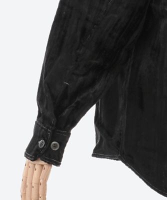 Ｓｔｒｉｐｅ　Ｖｅｌｖｅｔ　Ｏｖｅｒｓｉｚｅｄ　Ｓｈｉｒｔ