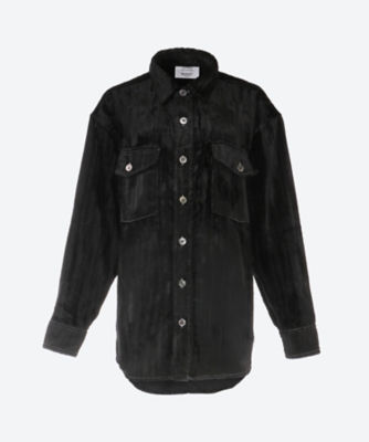トップス masu 24aw VELVET SHIRT - BLACK MASU(エムエーエスユー)のVELVET SHIRTの通販｜PALETTE art